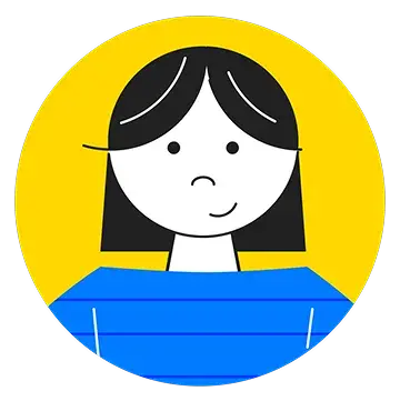 青い服を着た女性のイラストアイコン