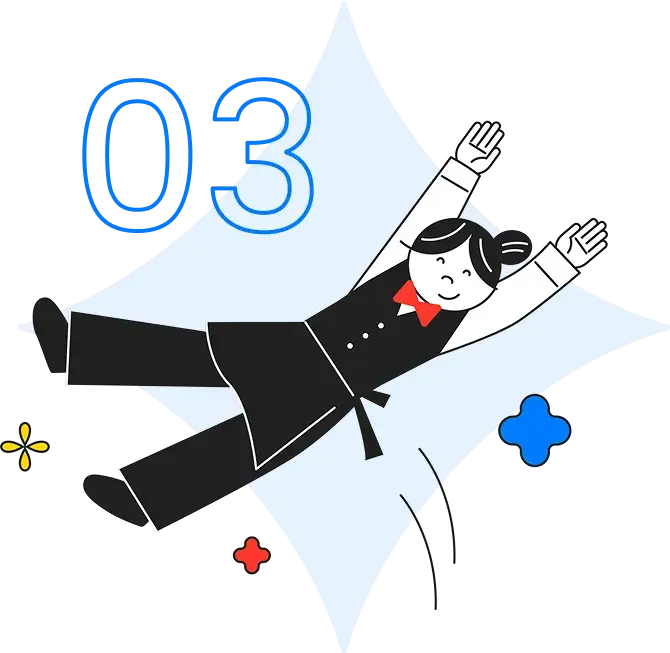 point3 転職活動をサポートされているイメージイラスト